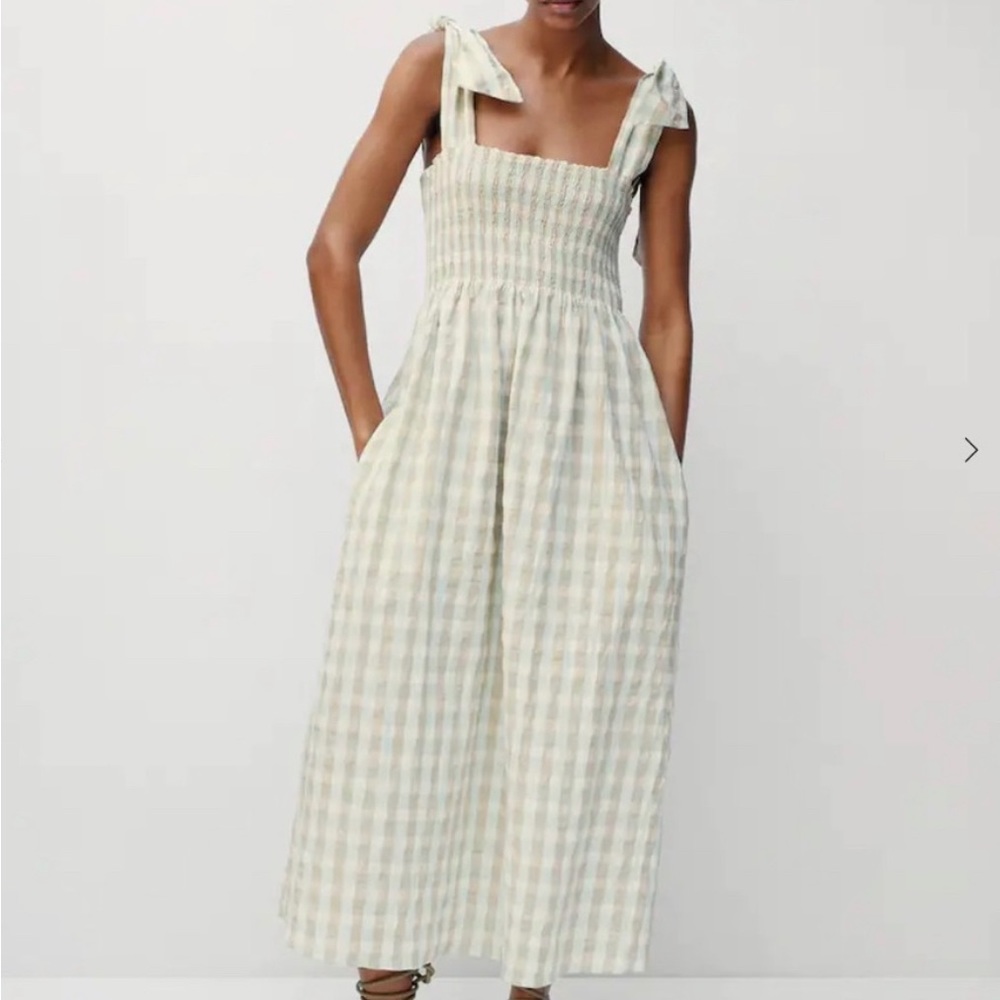 MANGO vichy check dress Sz L